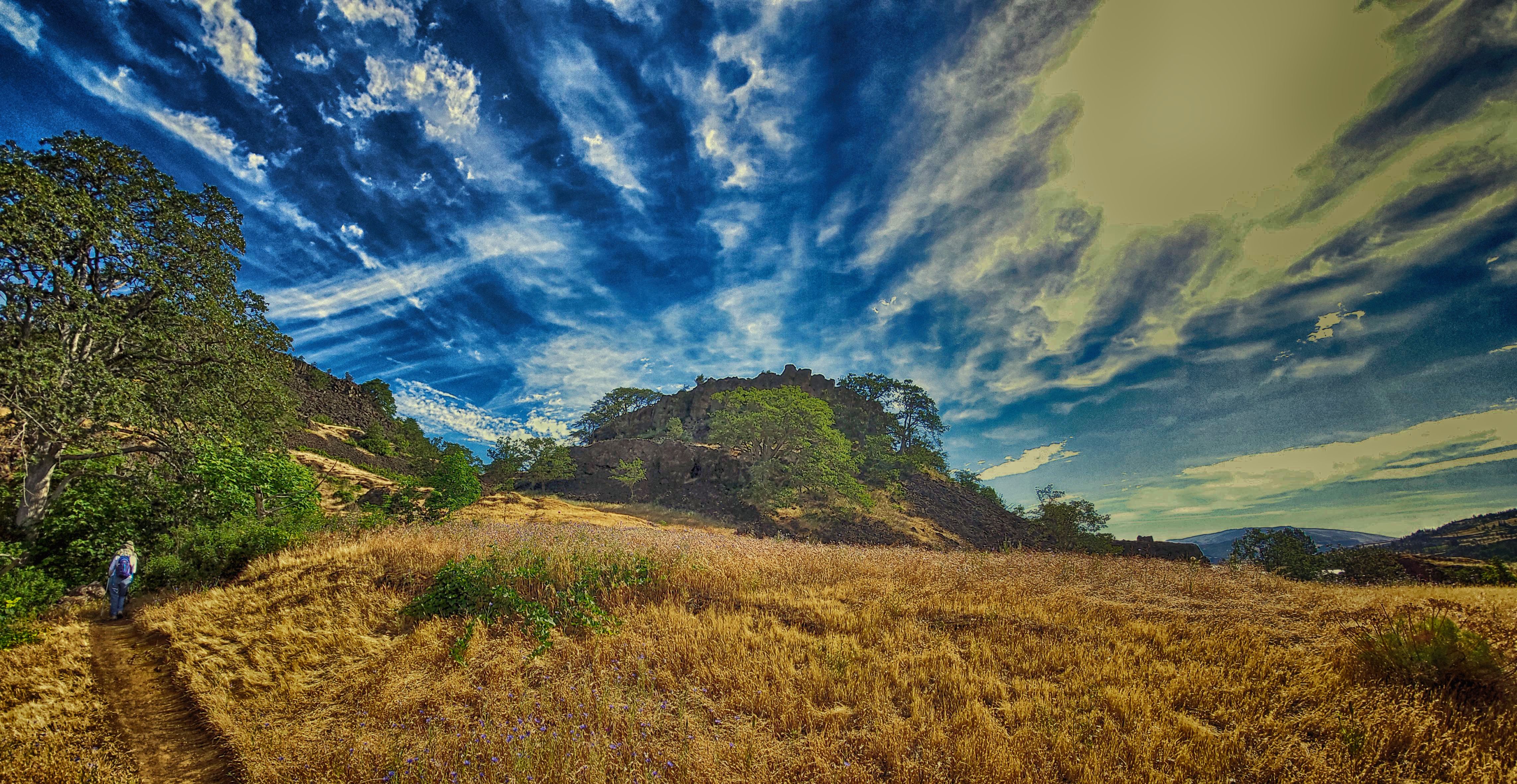 Sky, Clouds, Trail